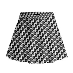 Hotwife Queen Of Spades Motif On White Mini Flare Skirt