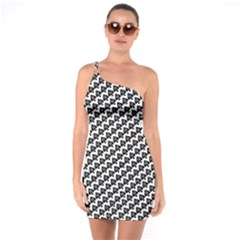 Hotwife Queen Of Spades Motif On White One Soulder Bodycon Dress