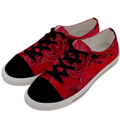 Red Roses Love Floral Elegant Chic Rose Photography Men s Low Top Canvas Sneakers by yoursparklingshop