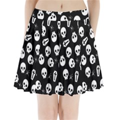 Skull, Spider And Chest  - Halloween Pattern Pleated Mini Skirt by Valentinaart