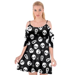 Skull, Spider And Chest  - Halloween Pattern Cutout Spaghetti Strap Chiffon Dress by Valentinaart