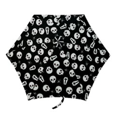 Skull, Spider And Chest  - Halloween Pattern Mini Folding Umbrellas by Valentinaart