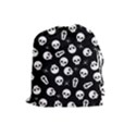 Skull, spider and chest  - Halloween pattern Drawstring Pouches (Large)  View1