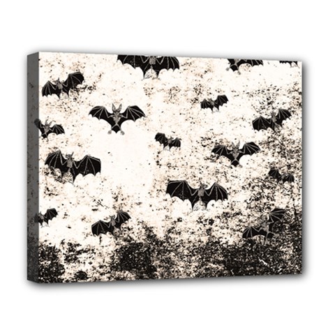 Vintage Halloween Bat Pattern Deluxe Canvas 20  X 16   by Valentinaart