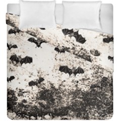 Vintage Halloween Bat Pattern Duvet Cover Double Side (king Size) by Valentinaart