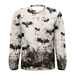 Vintage Halloween Bat Pattern Men s Long Sleeve Tee by Valentinaart