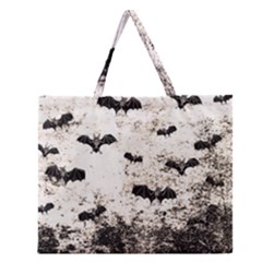 Vintage Halloween Bat Pattern Zipper Large Tote Bag by Valentinaart