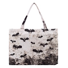 Vintage Halloween Bat Pattern Medium Tote Bag by Valentinaart