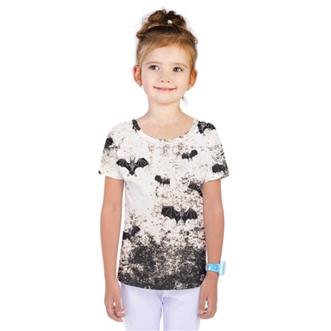 Vintage Halloween Bat Pattern Kids  One Piece Tee by Valentinaart