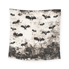 Vintage Halloween Bat Pattern Square Tapestry (small) by Valentinaart