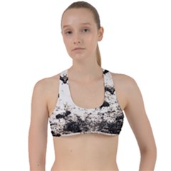 Vintage Halloween Bat Pattern Criss Cross Racerback Sports Bra