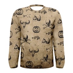 Vintage Halloween Pattern Men s Long Sleeve Tee by Valentinaart