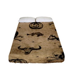 Vintage Halloween Pattern Fitted Sheet (full/ Double Size) by Valentinaart