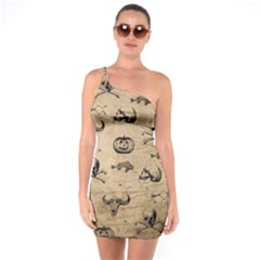 Vintage Halloween Pattern One Soulder Bodycon Dress