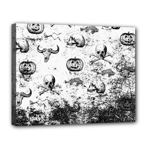 Vintage Halloween Pattern Canvas 14  X 11  by Valentinaart