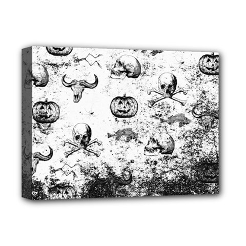 Vintage Halloween Pattern Deluxe Canvas 16  X 12   by Valentinaart