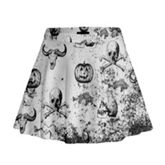 Vintage Halloween Pattern Mini Flare Skirt by Valentinaart