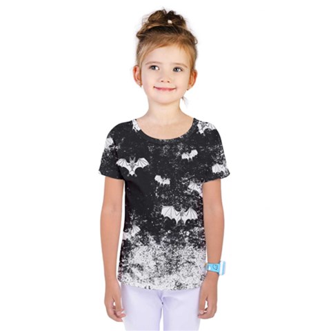 Vintage Halloween Bat Pattern Kids  One Piece Tee by Valentinaart