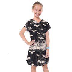 Vintage Halloween Bat Pattern Kids  Drop Waist Dress