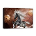 Steampunk, Awesome Steampunk Horse With Clocks And Gears In Silver Deluxe Canvas 18  x 12   View1