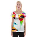 colourful art face Cap Sleeve Tops View1