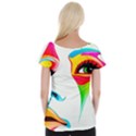 colourful art face Cap Sleeve Tops View2