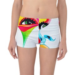 Colourful Art Face Boyleg Bikini Bottoms