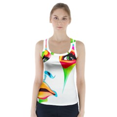 Colourful Art Face Racer Back Sports Top