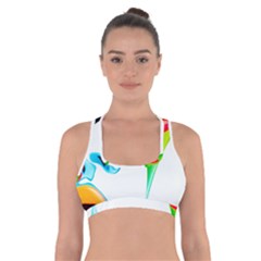 Colourful Art Face Cross Back Sports Bra