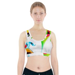 Colourful Art Face Sports Bra With Pocket by MaryIllustrations