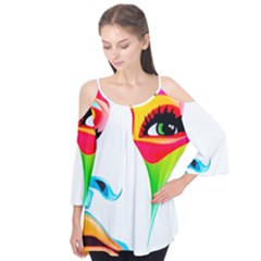 Colourful Art Face Flutter Tees