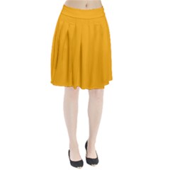 Pale Pumpkin Orange Creepy Hollow Halloween  Pleated Skirt by PodArtist