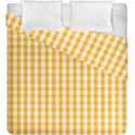 Pale Pumpkin Orange and White Halloween Gingham Check Duvet Cover Double Side (King Size) View1