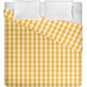 Pale Pumpkin Orange and White Halloween Gingham Check Duvet Cover Double Side (King Size) View2