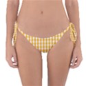 Pale Pumpkin Orange and White Halloween Gingham Check Reversible Bikini Bottom View1