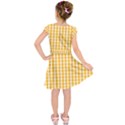 Pale Pumpkin Orange and White Halloween Gingham Check Kids  Short Sleeve Dress View2