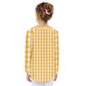 Pale Pumpkin Orange and White Halloween Gingham Check Kids  Long Sleeve Tee View2