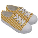 Pale Pumpkin Orange and White Halloween Gingham Check Kids  Low Top Canvas Sneakers View3