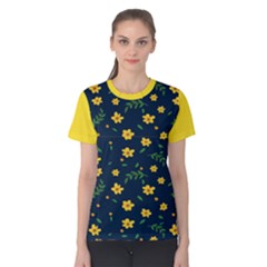 Yellow & Blue Bloom Women s Cotton Tee