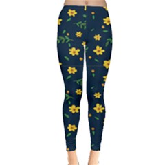 Yellow & Blue Bloom Leggings  by justbeeinspired2