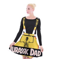 Jurassic Dad Dinosaur Skeleton Funny Birthday Gift Suspender Skater Skirt by PodArtist