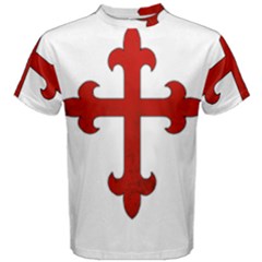 Crusader Cross Men s Cotton Tee by Valentinaart