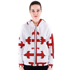 Crusader Cross Women s Zipper Hoodie by Valentinaart