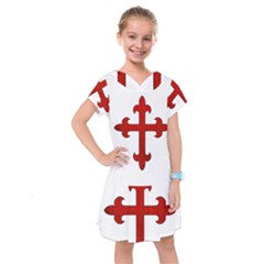 Crusader Cross Kids  Drop Waist Dress by Valentinaart