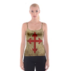 Crusader Cross Spaghetti Strap Top by Valentinaart