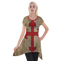 Crusader Cross Short Sleeve Side Drop Tunic by Valentinaart