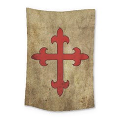 Crusader Cross Small Tapestry by Valentinaart