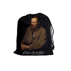 Fyodor Dostoyevsky Drawstring Pouches (large)  by Valentinaart