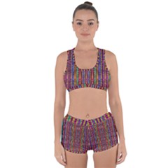 Star Fall In  Retro Peacock Colors Racerback Boyleg Bikini Set