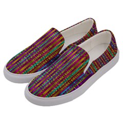 Star Fall In  Retro Peacock Colors Men s Canvas Slip Ons by pepitasart